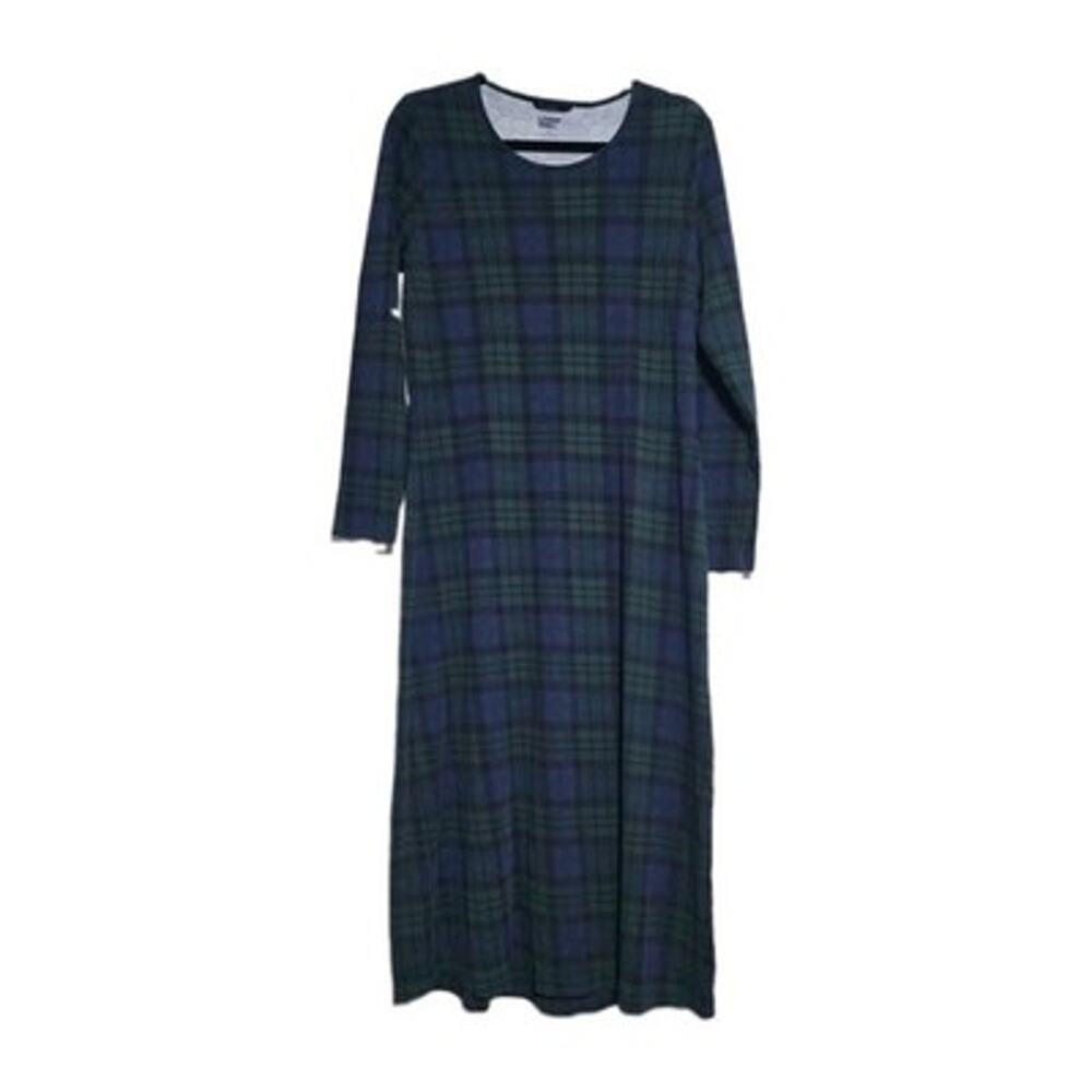 Lands End Womens Tartan Plaid Maxi Midi Dress Womens S 6-8 Holiday Preppy